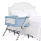 Culla e Lettino da Co-Sleeping Skylar - Blu: Altezza Regolabile, Pieghevole per un Facile Trasporto, Struttura in Metallo