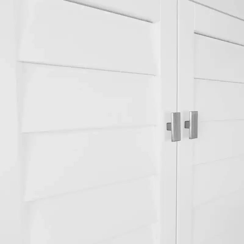 Mobile Contenitore e Organizzatore a Due Ante Brookfield per Bagno e Lavanderia con Ripiani Regolabili - Bianco