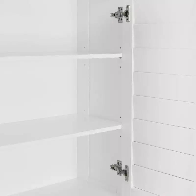 Mobile Contenitore e Organizzatore a Due Ante Brookfield per Bagno e Lavanderia con Ripiani Regolabili - Bianco