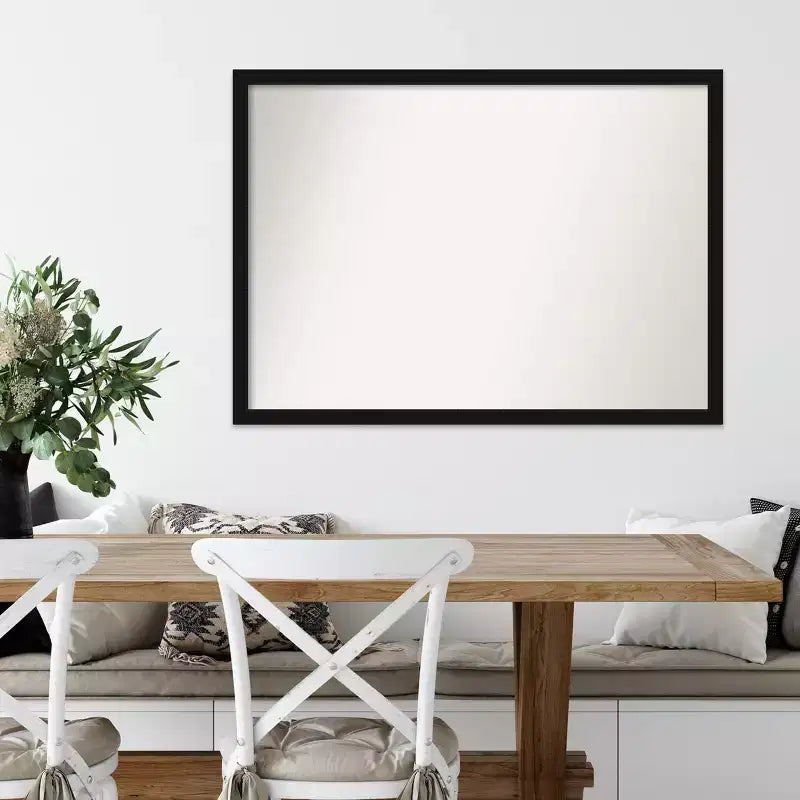 Specchio da parete stretto nero Avon, 40" x 29", senza smussature