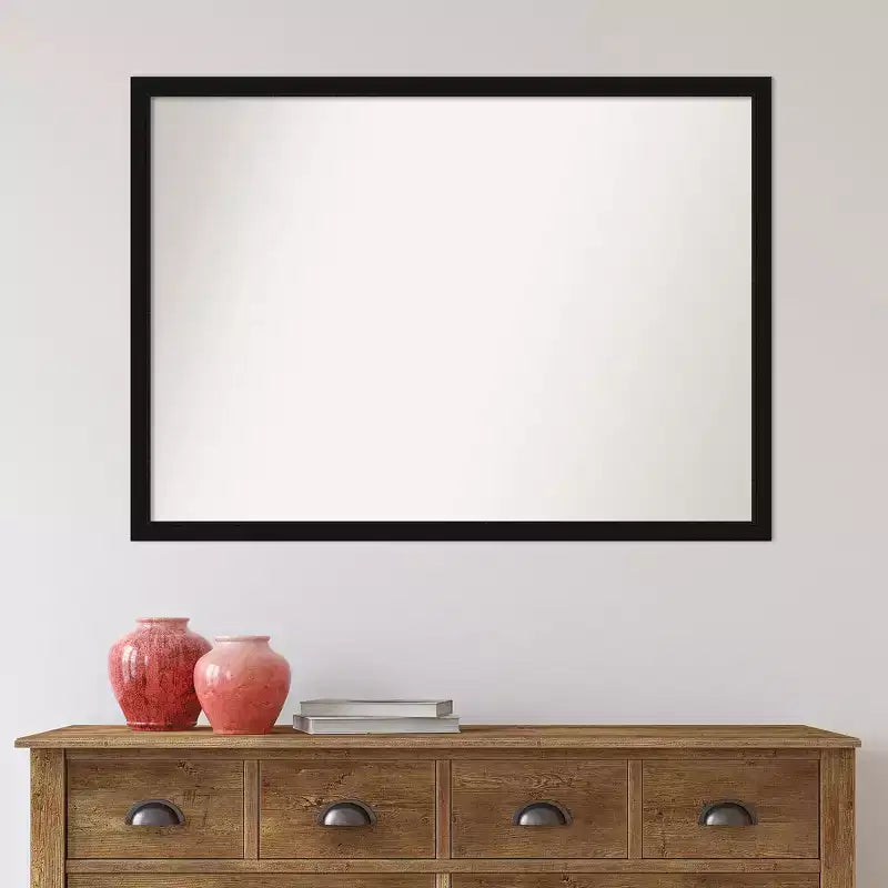 Specchio da parete stretto nero Avon, 40" x 29", senza smussature