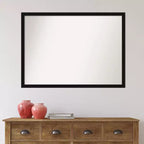 Specchio da parete stretto nero Avon, 40" x 29", senza smussature