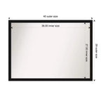 Specchio da parete stretto nero Avon, 40" x 29", senza smussature