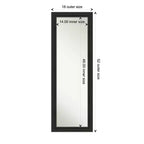 Specchio a figura intera stretto da porta non smussato, nero, motivo relitto, 45,7 x 132 cm