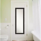 Specchio a figura intera stretto da porta non smussato, nero, motivo relitto, 45,7 x 132 cm