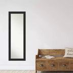 Specchio a figura intera stretto da porta non smussato, nero, motivo relitto, 45,7 x 132 cm