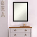 Specchio da parete stretto nero Avon non smussato da 50,8 cm x 66 cm