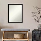 Specchio da parete stretto nero Avon non smussato da 50,8 cm x 66 cm
