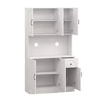 Mobile dispensa in legno bianco da 101 cm con piano per microonde