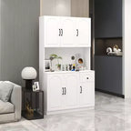 Mobile dispensa in legno bianco da 101 cm con piano per microonde