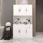Mobile dispensa in legno bianco da 101 cm con piano per microonde