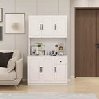 Mobile dispensa in legno bianco da 101 cm con piano per microonde