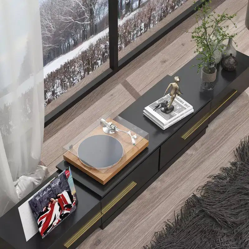 Mobile TV Moderno Allungabile Design Minimalista per Centro Intrattenimento Soggiorno