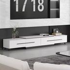 Mobile TV Moderno Allungabile Design Minimalista per Centro Intrattenimento Soggiorno