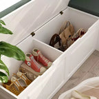 Panca Angolare a L Elegante e Pratica con Contenitore per Scarpe, per l'Organizzazione della Casa