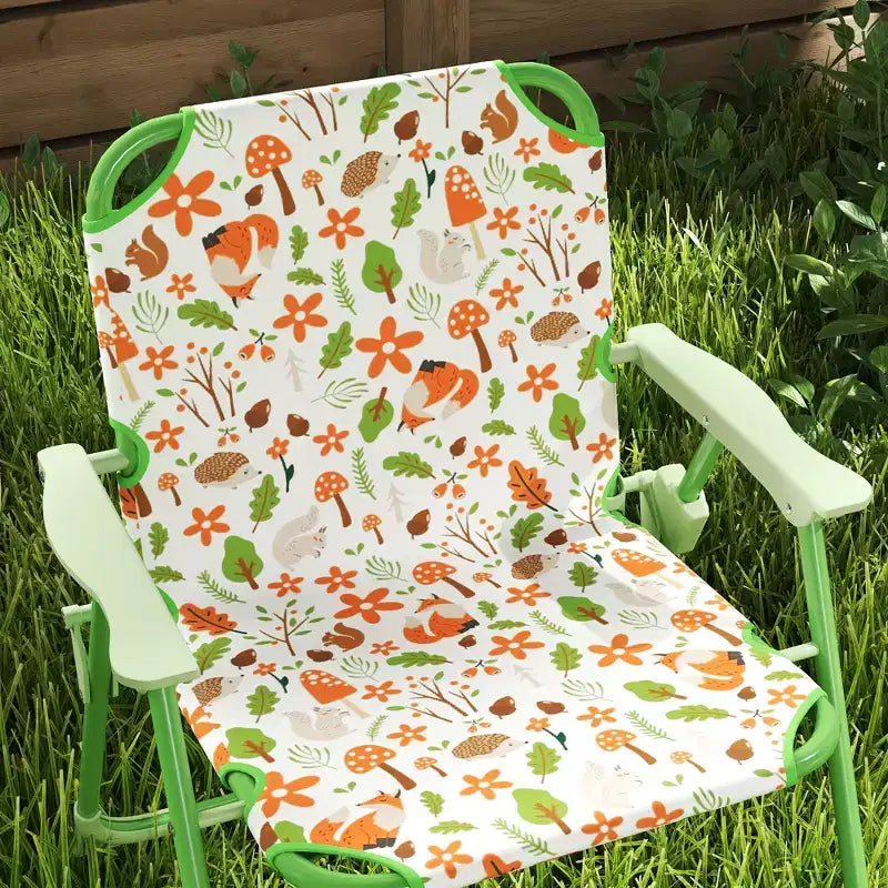 Set tavolo e sedie da picnic per bambini, tavolo per attività all'aperto con 2 sedie pieghevoli, ombrellone rimovibile, per giardino, cortile