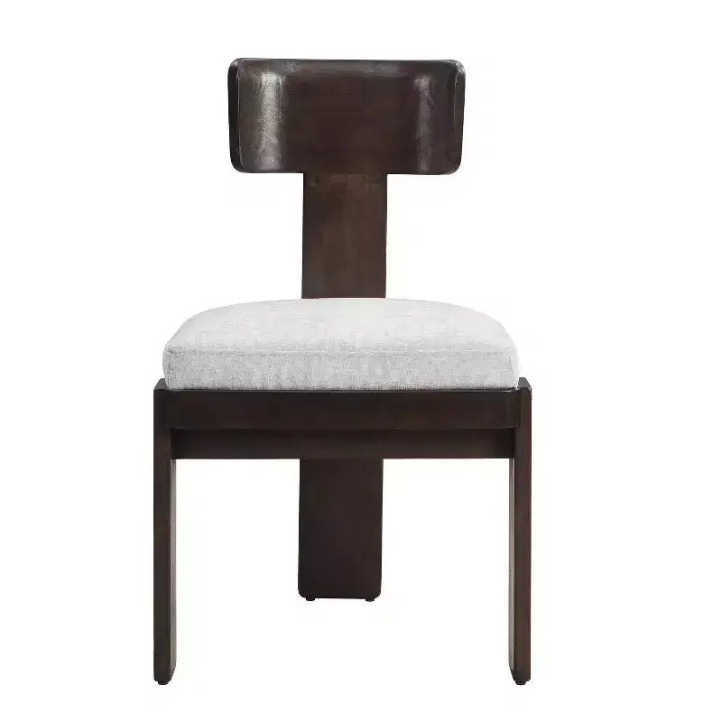Sedie da pranzo Gaynor in ciniglia imbottite in legno di gomma stile Mid-Century Modern (set da 2)