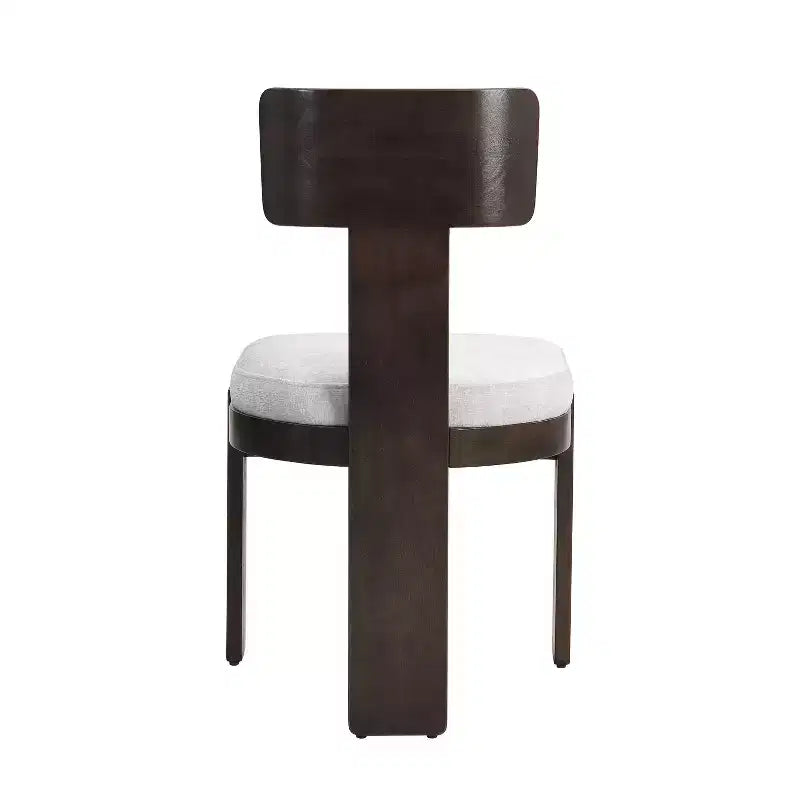 Sedie da pranzo Gaynor in ciniglia imbottite in legno di gomma stile Mid-Century Modern (set da 2)