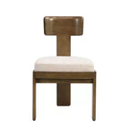 Sedie da pranzo Gaynor in ciniglia imbottite in legno di gomma stile Mid-Century Modern (set da 2)