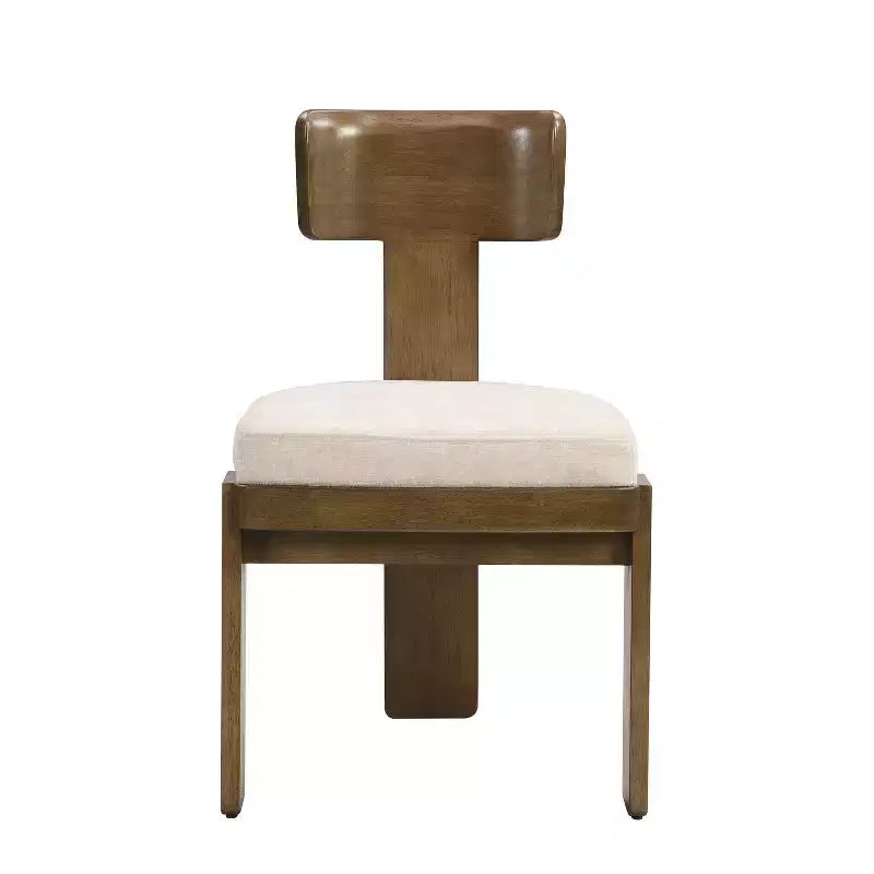 Sedie da pranzo Gaynor in ciniglia imbottite in legno di gomma stile Mid-Century Modern (set da 2)