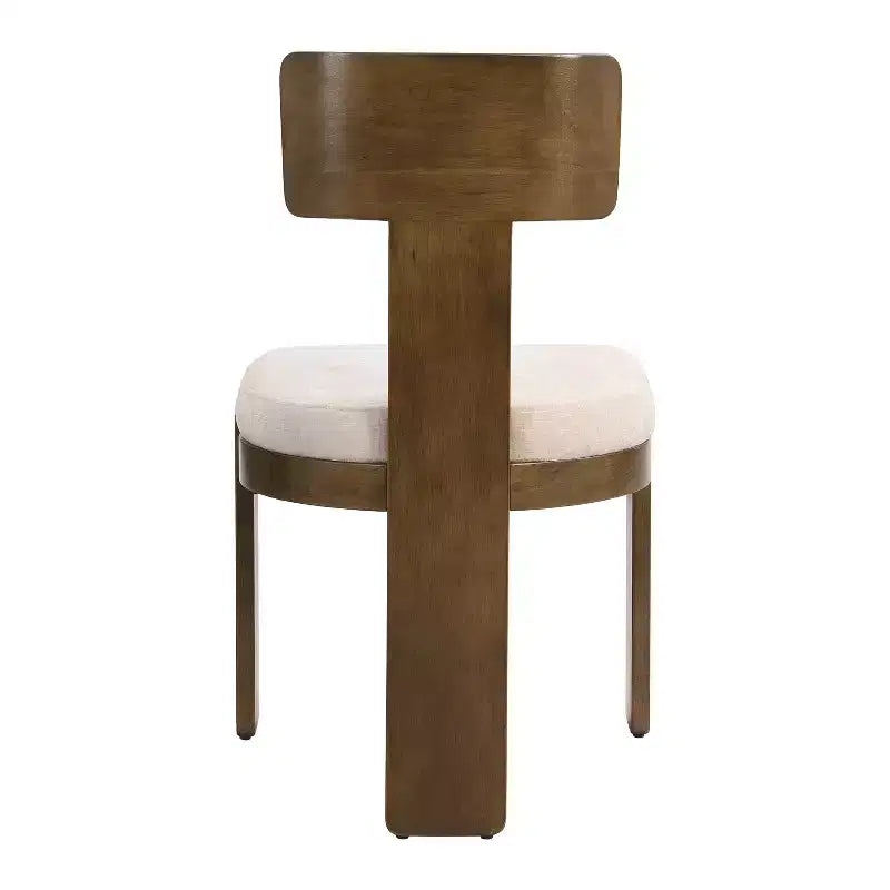 Sedie da pranzo Gaynor in ciniglia imbottite in legno di gomma stile Mid-Century Modern (set da 2)