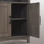 Mobiletto autoportante a 2 ante Russell con ripiano aperto, rovere sale