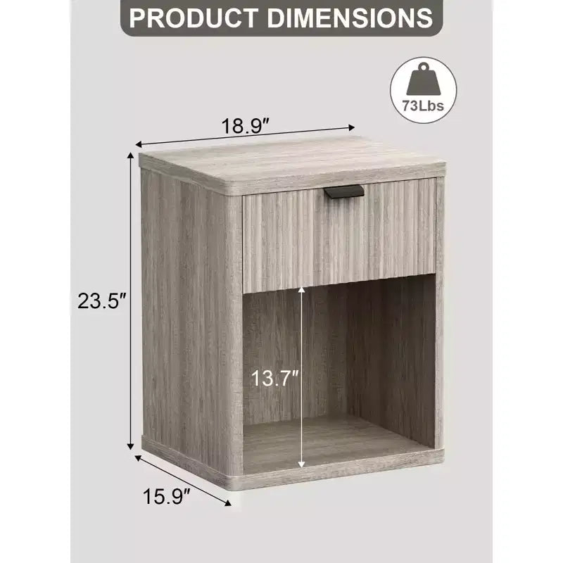 Comodino scandinavo con cassetti a incasso, mobile contenitore grande moderno di metà secolo in legno
