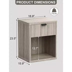 Comodino scandinavo con cassetti a incasso, mobile contenitore grande moderno di metà secolo in legno