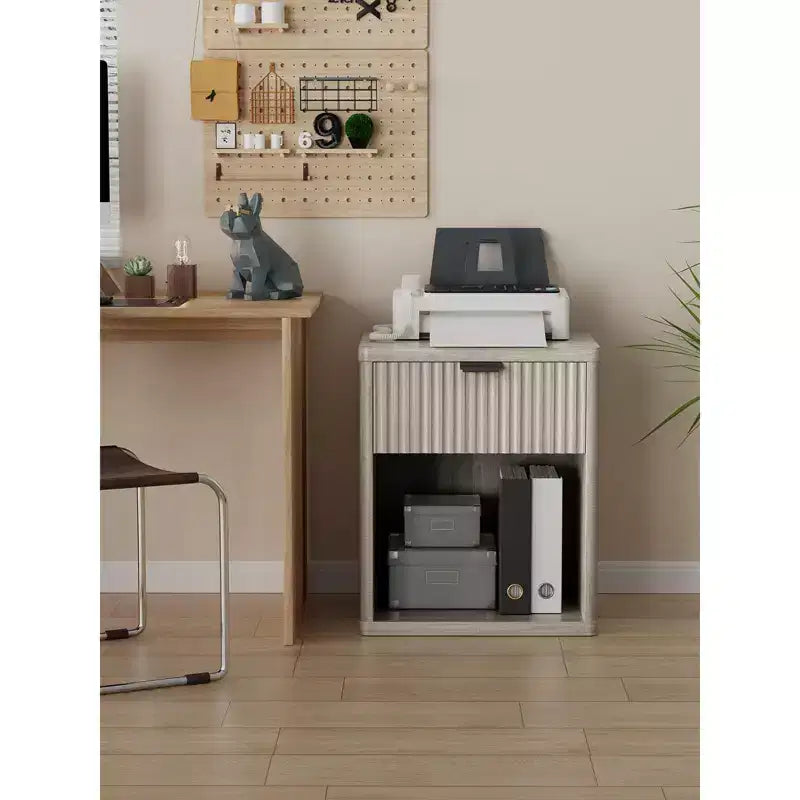 Comodino scandinavo con cassetti a incasso, mobile contenitore grande moderno di metà secolo in legno