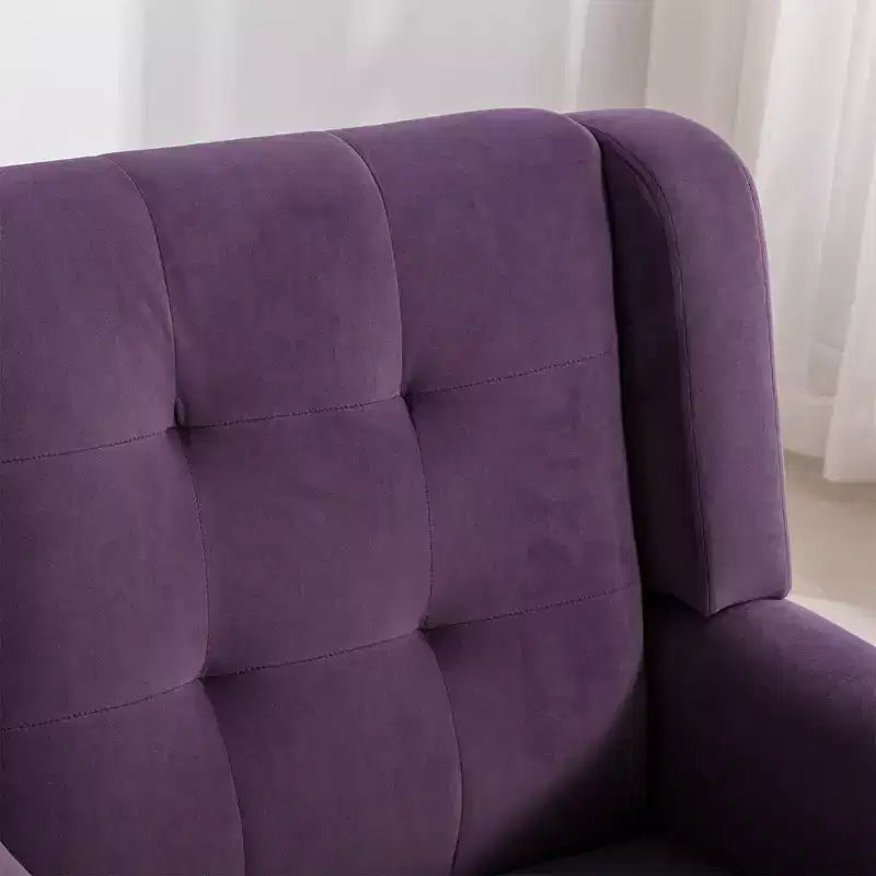 Poltrona moderna accent con bottoni a vista, poltrona da salotto morbida imbottita con gambe in legno nero, ergonomica per camera da letto