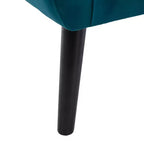 Poltrona moderna accent con bottoni a vista, poltrona da salotto morbida imbottita con gambe in legno nero, ergonomica per camera da letto