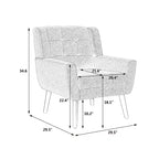 Poltrona moderna accent con bottoni a vista, poltrona da salotto morbida imbottita con gambe in legno nero, ergonomica per camera da letto