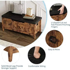 Panca contenitore da 100 cm con seduta imbottita, cassapanca in legno con 2 cerniere di sicurezza per ingresso, soggiorno, camera da letto, facile montaggio