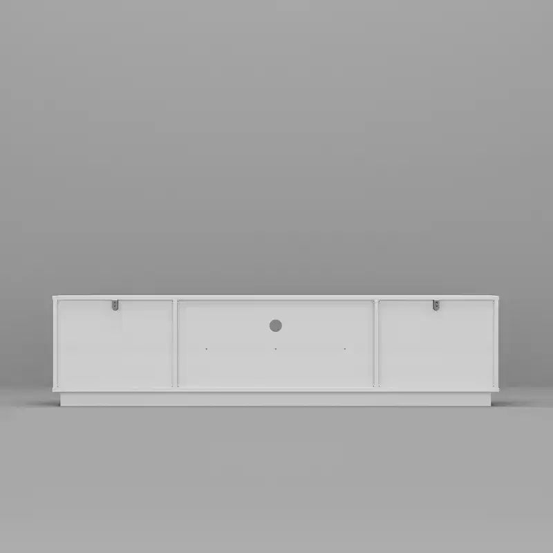 Mobile TV bianco lucido con angoli arrotondati - Console multimediale moderna per soggiorno