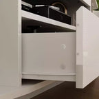 Mobile TV bianco lucido con angoli arrotondati - Console multimediale moderna per soggiorno