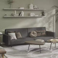 Divano letto a 2 posti in velluto grigio scuro - Divanetto/Letto singolo convertibile con struttura in legno per soggiorno, studio, ufficio domestico