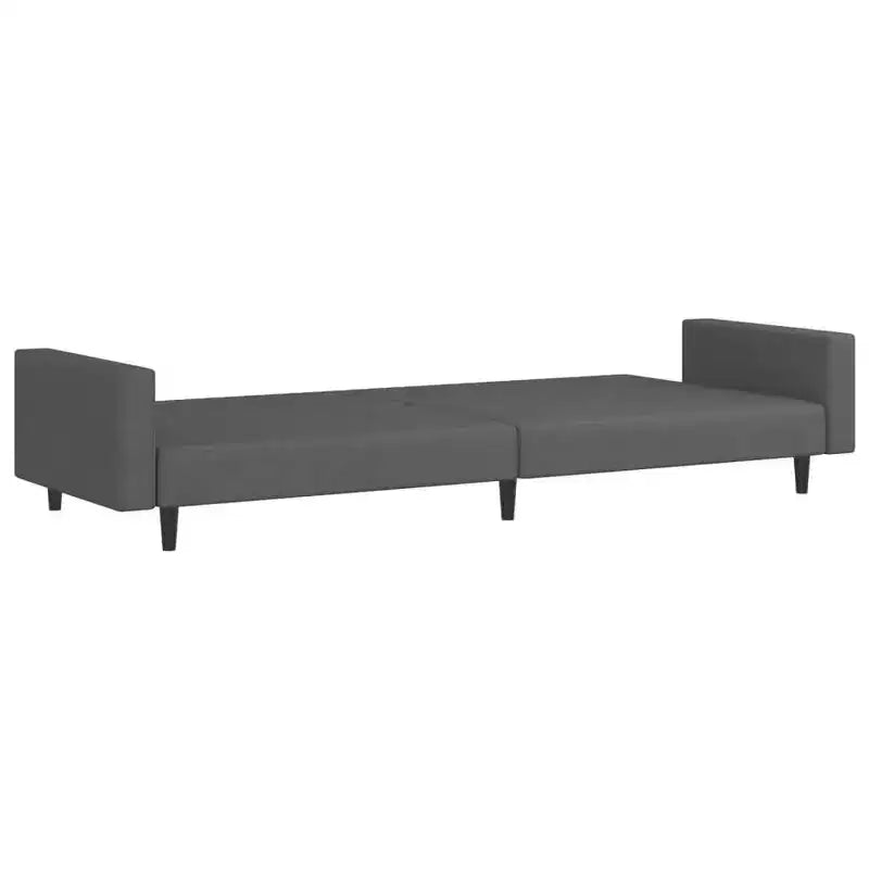 Divano letto a 2 posti in velluto grigio scuro - Divanetto/Letto singolo convertibile con struttura in legno per soggiorno, studio, ufficio domestico