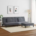 Divano Letto Velluto Grigio Scuro, Legno, Plastica Convertibile Standard