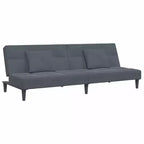 Divano Letto Velluto Grigio Scuro, Legno, Plastica Convertibile Standard