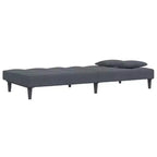Divano Letto Velluto Grigio Scuro, Legno, Plastica Convertibile Standard