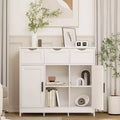 MAYEERTY Storage Cabinets with Drawers and Shelves Accent Cabinets for Living Room White