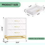 Cassettiera per camera da letto con 3 cassetti, cassettiera moderna, con cassetti ampi e maniglie in metallo, cassettiera in legno