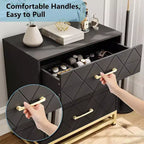 Cassettiera per camera da letto con 3 cassetti, cassettiera moderna, con cassetti ampi e maniglie in metallo, cassettiera in legno