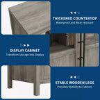 55.12 Grande Credenza a Buffet con Contenitore, Credenza a Buffet con Ante in Vetro