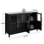 55.12 Grande Credenza a Buffet con Contenitore, Credenza a Buffet con Ante in Vetro