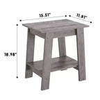 Tavolino moderno set da 2, tavolino da divano in legno con ripiano portaoggetti a 2 livelli, comodino da camera da letto per piccoli spazi, comodino per camera da letto