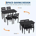 Set da pranzo da 5 pezzi per 4 persone, tavolo da cucina moderno con sedie imbottite e struttura in ferro, set di mobili da sala da pranzo in legno per piccoli spazi
