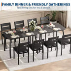 Set da pranzo da 5 pezzi per 4 persone, tavolo da cucina moderno con sedie imbottite e struttura in ferro, set di mobili da sala da pranzo in legno per piccoli spazi