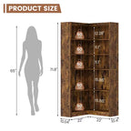 Libreria angolare da 71,8'', libreria stile rustico, libreria a forma di L, scaffale espositivo a 5 ripiani, librerie robuste con contenitore per ufficio e soggiorno