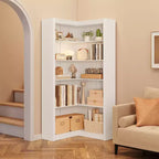 Libreria angolare da 71,8'', libreria stile rustico, libreria a forma di L, scaffale espositivo a 5 ripiani, librerie robuste con contenitore per ufficio e soggiorno